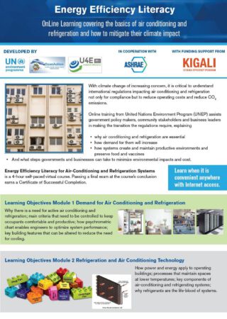 E-learning Course on Energy-Efficient Refrigerators and Air Conditioners flyer cover